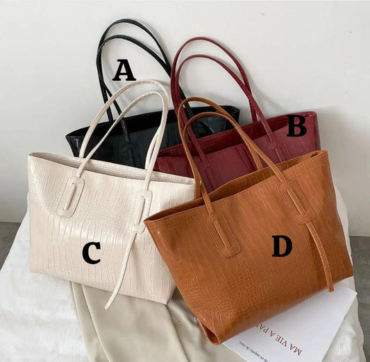 Crocodile pattern leather handbags