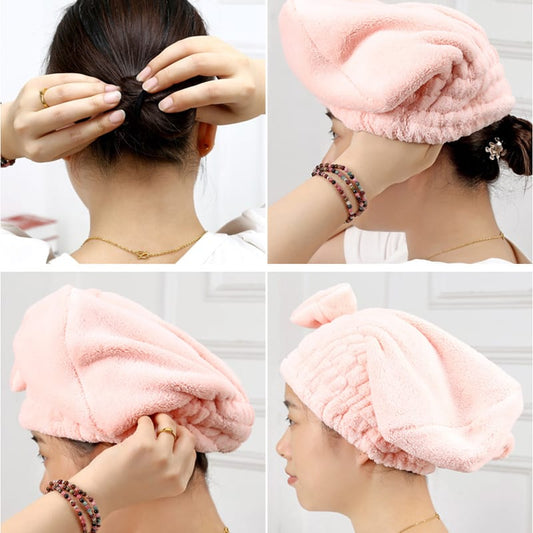 Super absorbent quick drying hair cap